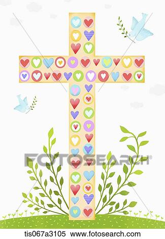 Stock Illustration - illustration of cross on grass. Fotosearch