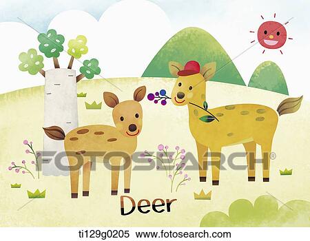 Stock Illustration - illustration of deer. Fotosearch