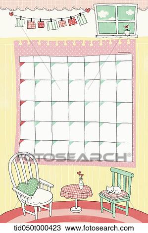 illustration of diary monthly template View Large Illustration Drawing - illustration of diary monthly template. Fotosearch