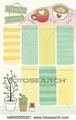 Clip Art - illustration of diary template featuring weekdays. Fotosearch