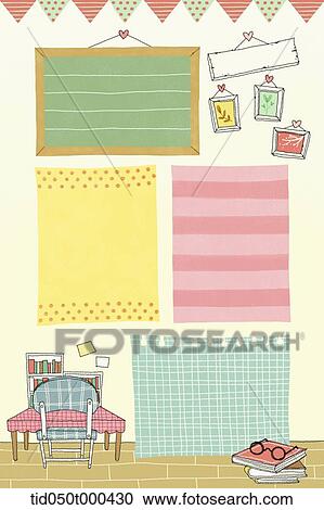 illustration of diary template featuring note page View Large Illustration Clipart - illustration of diary template featuring note page. Fotosearch