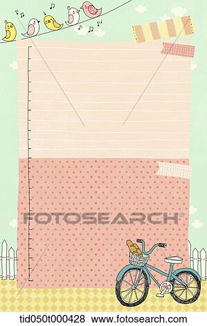 Stock Illustration - illustration of diary template featuring note page. Fotosearch