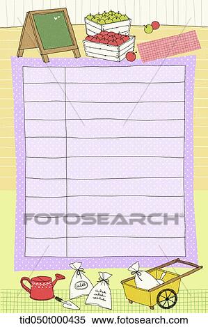 illustration of diary template featuring note page View Large Illustration Stock Illustration - illustration of diary template featuring note page. Fotosearch