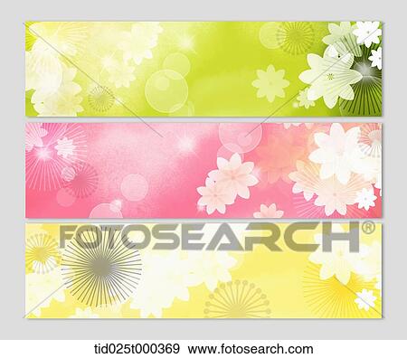 Stock Illustration - illustration of different color cards with flowers. Fotosearch