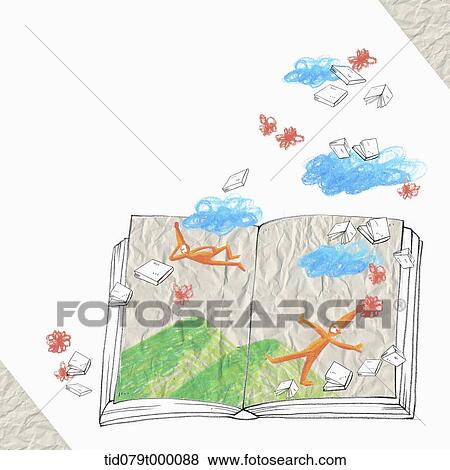illustration of drawings on a book View Large Illustration Stock Illustration - illustration of drawings on a book. Fotosearch