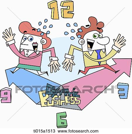 Drawing - illustration of dynamic business. Fotosearch