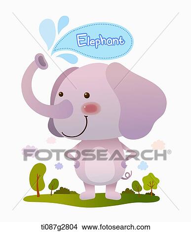 illustration of elephant View Large Illustration Stock Illustration - illustration of elephant. Fotosearch