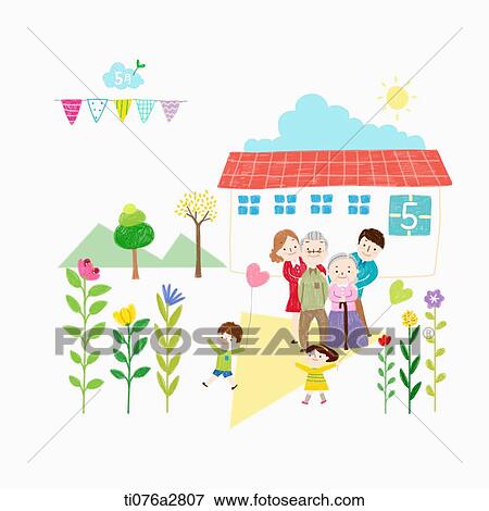 illustration of family activity on May View Large Illustration Stock Illustration - illustration of family activity on May. Fotosearch