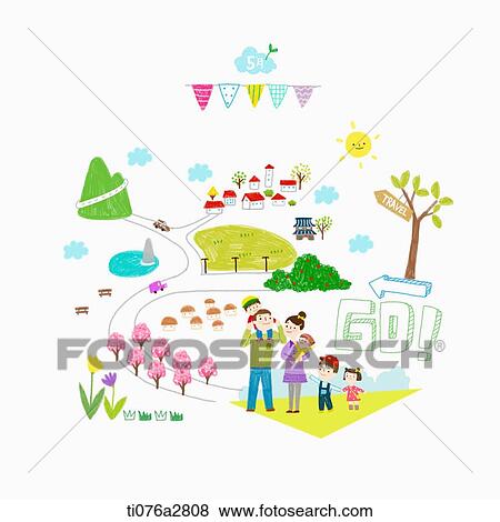 illustration of family activity on May View Large Illustration Stock Illustration - illustration of family activity on May. Fotosearch