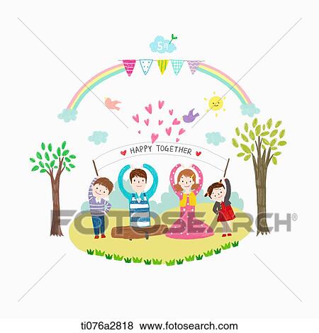 illustration of family activity on May View Large Illustration Stock Illustration - illustration of family activity on May. Fotosearch