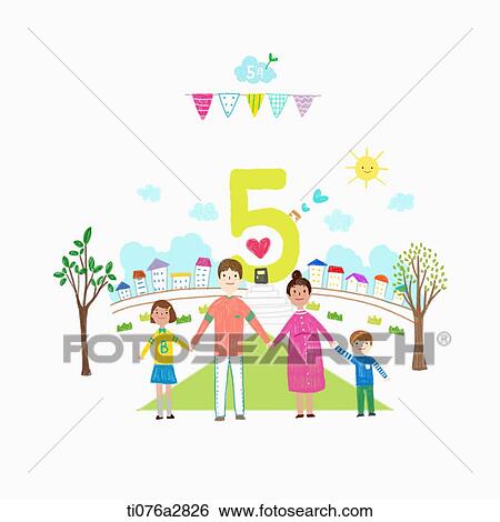 illustration of family activity on May View Large Illustration Stock Illustration - illustration of family activity on May. Fotosearch