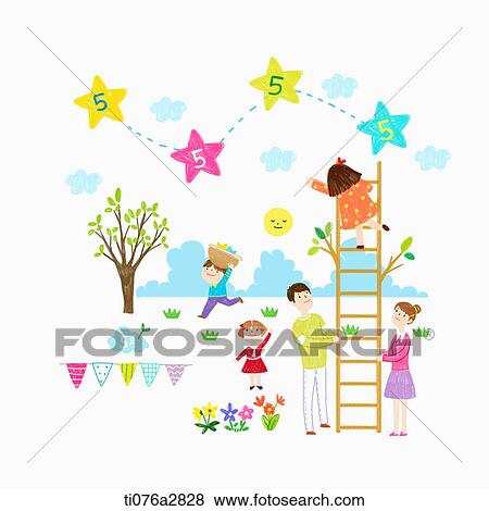 Stock Illustration - illustration of family activity on May. Fotosearch