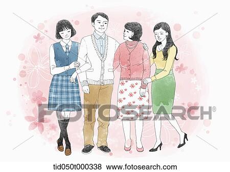 Stock Illustration - illustration of family having good time. Fotosearch