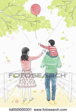 illustration of family on a picnic View Large Illustration Clip Art - illustration of family on a picnic. Fotosearch