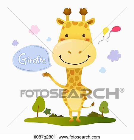 illustration of giraffe View Large Illustration Clip Art - illustration of giraffe. Fotosearch
