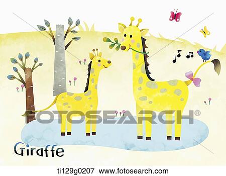 Stock Illustration - illustration of giraffe. Fotosearch