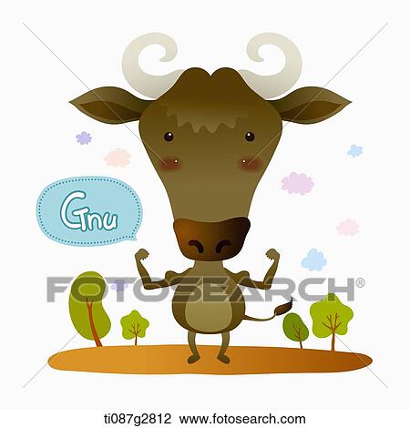 illustration of gnu View Large Illustration Drawing - illustration of gnu. Fotosearch