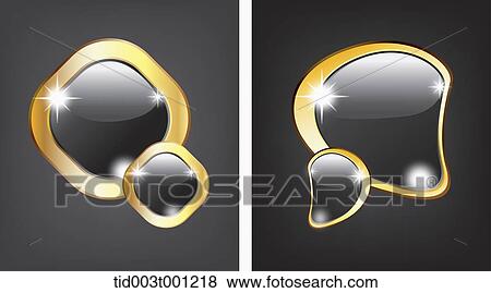 illustration of golden frames in black background View Large Illustration Stock Illustration - illustration of golden frames in black background. Fotosearch