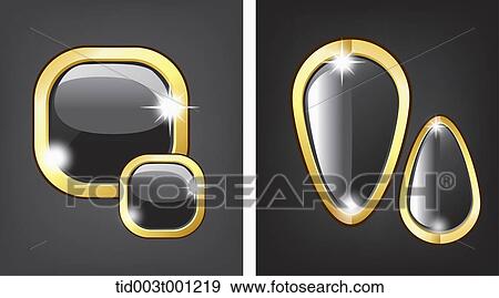 illustration of golden frames in black background View Large Illustration Stock Illustration - illustration of golden frames in black background. Fotosearch