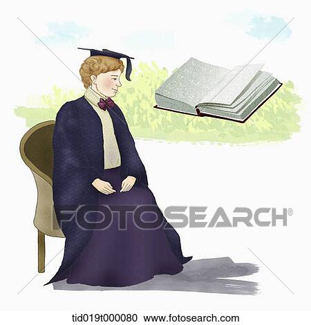Clipart - illustration of Helen Keller. Fotosearch