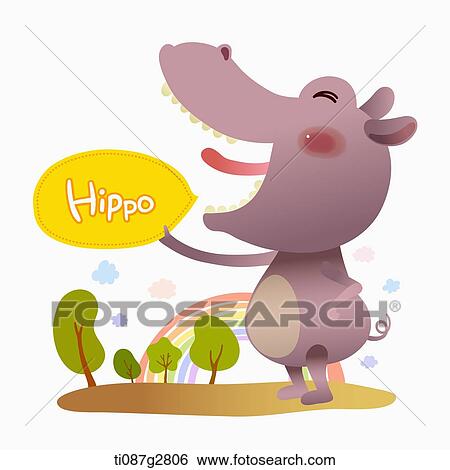 Stock Illustration - illustration of hippo. Fotosearch