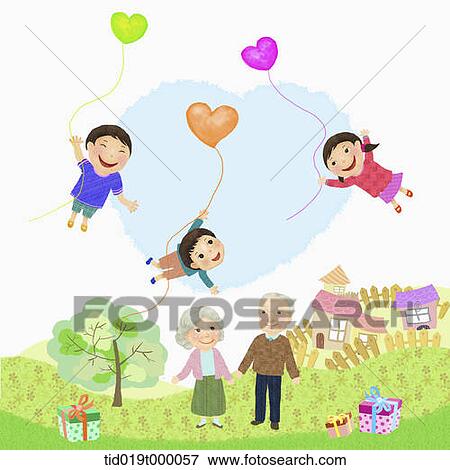Stock Illustration - illustration of kids flying in the air. Fotosearch