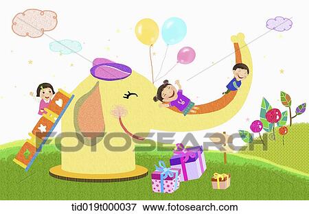 illustration of kids on slides View Large Illustration Stock Illustration - illustration of kids on slides. Fotosearch