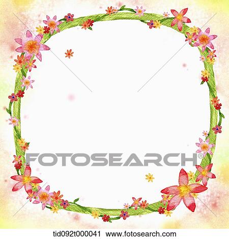Clip Art - illustration of letter template featuring flowers. Fotosearch