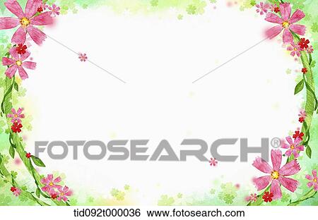 Stock Illustration - illustration of letter template featuring flowers. Fotosearch
