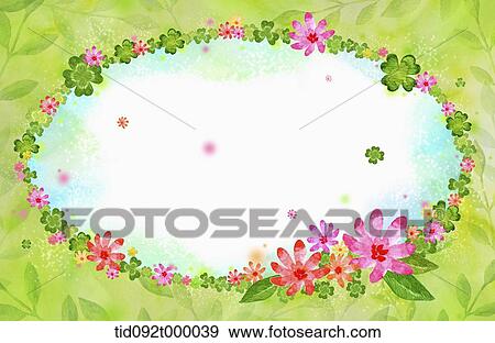 Stock Illustration - illustration of letter template featuring flowers. Fotosearch