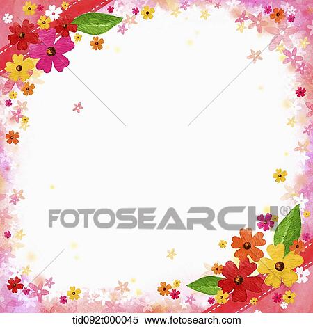 Stock Illustration - illustration of letter template featuring flowers. Fotosearch