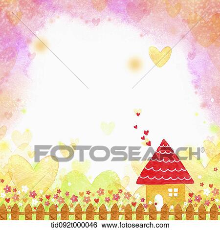 Stock Illustration - illustration of letter template featuring a house. Fotosearch