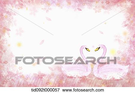illustration of letter template featuring swans View Large Illustration Stock Illustration - illustration of letter template featuring swans. Fotosearch
