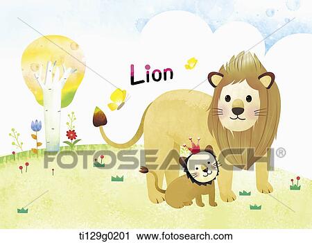 illustration of lion View Large Illustration Clip Art - illustration of lion. Fotosearch