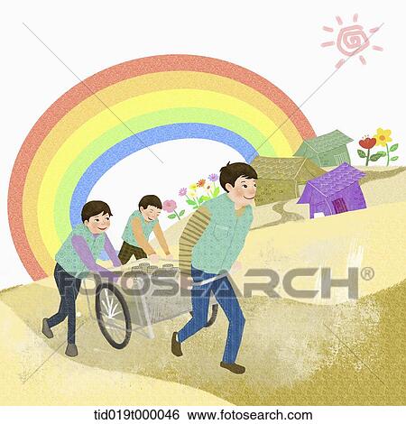 illustration of men carrying trolley View Large Illustration Stock Illustration - illustration of men carrying trolley. Fotosearch