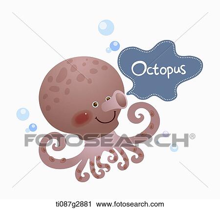 Clip Art - illustration of octopus. Fotosearch
