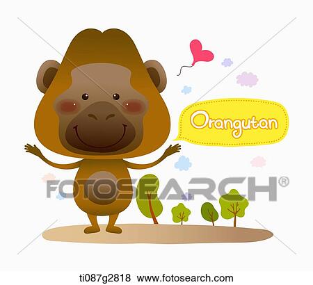 illustration of orang-utan View Large Illustration Stock Illustration - illustration of orang-utan. Fotosearch