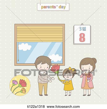Stock Illustration - illustration of parent's day. Fotosearch