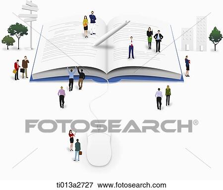 Stock Illustration - illustration of people standing on a book. Fotosearch