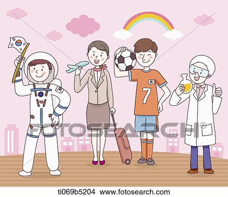 illustration of people with different professions View Large Illustration Stock Illustration - illustration of people with different professions. Fotosearch