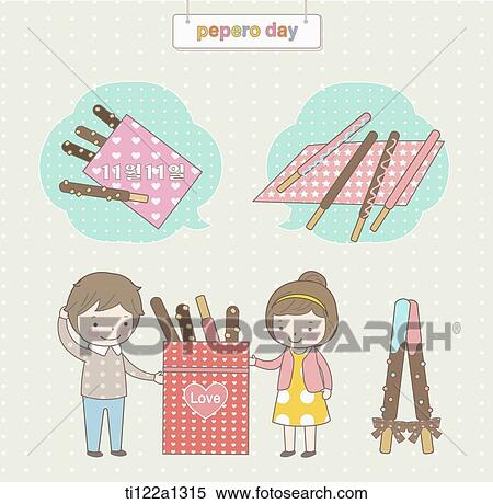 Stock Illustration - illustration of pepero day. Fotosearch