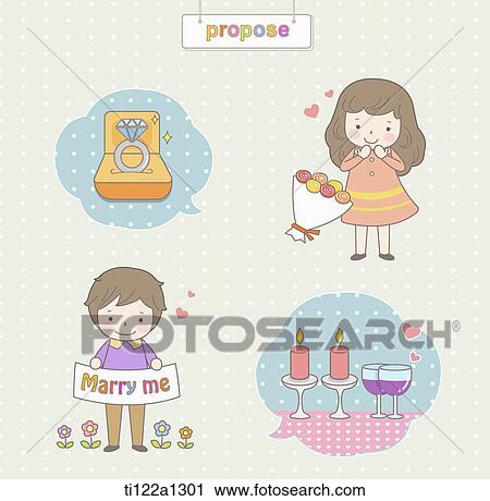 illustration of proposing View Large Illustration Clip Art - illustration of proposing. Fotosearch