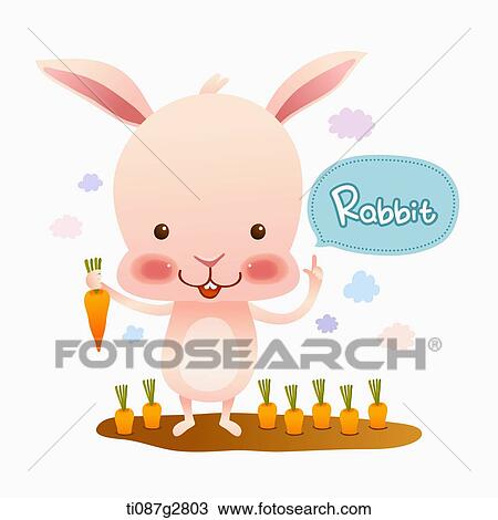 Drawing - illustration of rabbit. Fotosearch