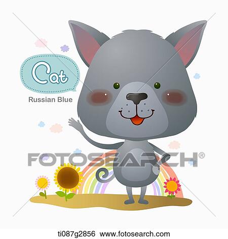 Stock Illustration - illustration of Russian Blue. Fotosearch