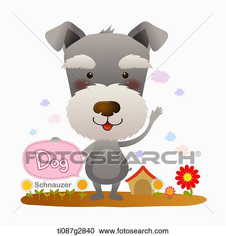 Clipart - illustration of Schnauzer. Fotosearch