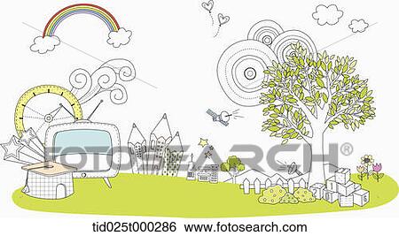 Stock Illustration - illustration of school related items . Fotosearch