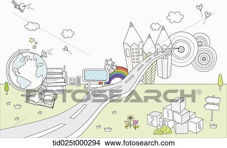 Stock Illustration - illustration of school related items . Fotosearch