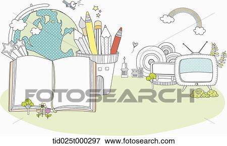 Stock Illustration - illustration of school related items . Fotosearch