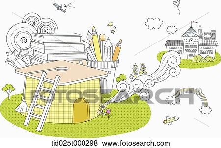 Stock Illustration - illustration of school related items . Fotosearch