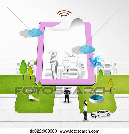 illustration of smart eco city View Large Illustration Clipart - illustration of smart eco city. Fotosearch